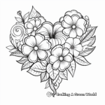 Elegant Heart with Flowers Coloring Pages 4