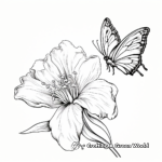 Elegant Lily and Butterfly Coloring Pages for Artists 1