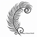 Elegant Peacock Feather Design Coloring Pages 3