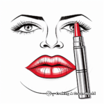 Elegant Red Lipstick Lips Coloring Pages 2