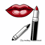 Elegant Red Lipstick Lips Coloring Pages 4