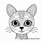 Elegant Russian Blue Cat Face Coloring Pages 2