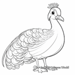 Elegant White Peacock Coloring Sheets 1