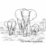 Elephant Family Marching Coloring Pages 4