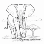 Elephant Long Trunk Adaptation Coloring Pages 1