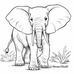 Elephant Long Trunk Adaptation Coloring Pages 3