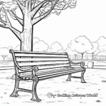 Empty Park Bench Scene Coloring Pages 1