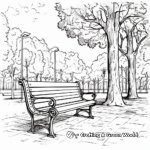Empty Park Bench Scene Coloring Pages 3