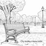 Empty Park Bench Scene Coloring Pages 4