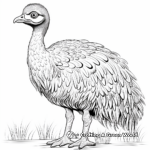 Emu with Aboriginal Art Background Coloring Pages 1