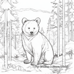 Enchanted Forest Black Bear Coloring Sheets 3
