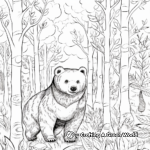 Enchanted Forest Black Bear Coloring Sheets 4