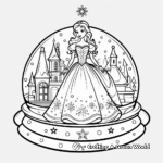Enchanted Snow Globe Winter Princess Coloring Pages 2