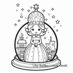 Enchanted Snow Globe Winter Princess Coloring Pages 4