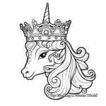 Enchanted Unicorn Tiara Coloring Pages 1