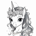 Enchanted Unicorn Tiara Coloring Pages 2
