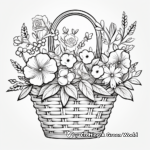Enchanting Lavender Flower Basket Coloring Pages 1