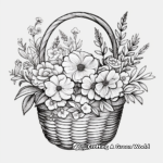 Enchanting Lavender Flower Basket Coloring Pages 3