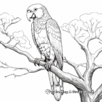 Enchanting Macaw Perching on a Branch Coloring Pages 1