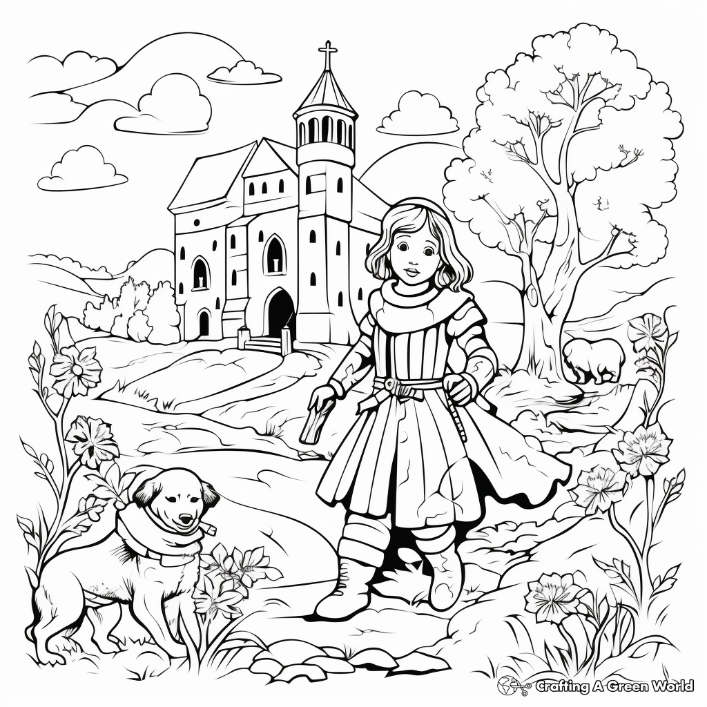 Enchanting Medieval Fairy Tale Coloring Pages 4