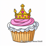 Enchanting Princess Cupcake Coloring Pages 3