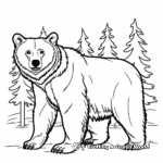 Endangered Species Facts: Grizzly Bear Infographic Coloring Page 1