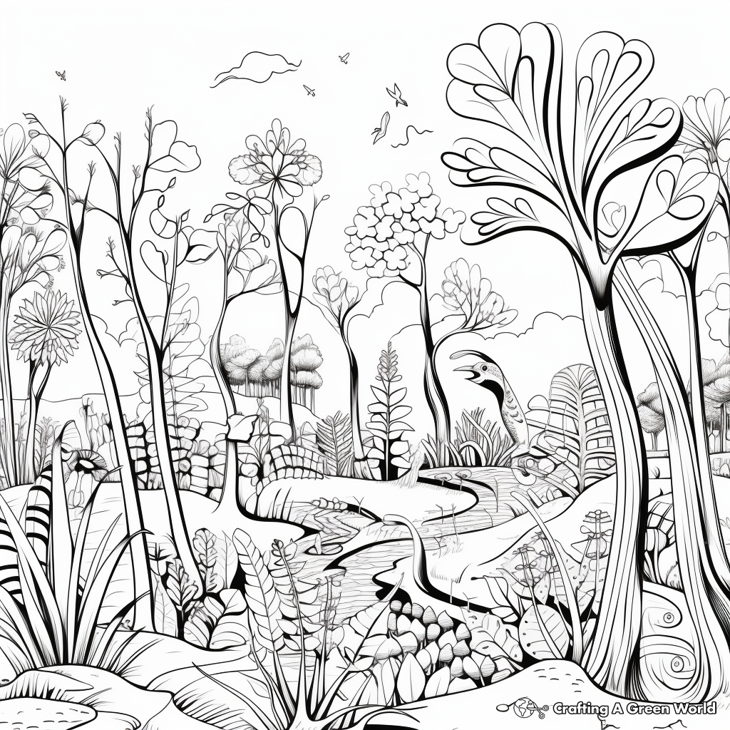 Endless Wilderness: Forest Scene Coloring Pages 2