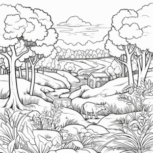 Endless Wilderness: Forest Scene Coloring Pages 3