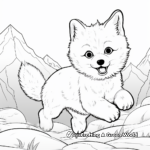 Energetic Arctic Fox in Action Coloring Pages 2