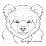 Engaging Brown Bear Cub Head Coloring Sheets 1