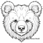 Engaging Brown Bear Cub Head Coloring Sheets 2