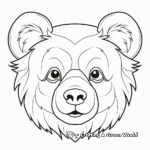 Engaging Brown Bear Cub Head Coloring Sheets 3