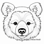 Engaging Brown Bear Cub Head Coloring Sheets 4