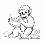 Engaging Chimpanzee Eating Banana Coloring Pages 2