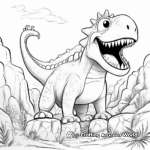 Engaging Coloring Pages of Dinosaur Scenes 1