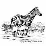 Engrossing Wildebeest Migration Coloring Pages 3