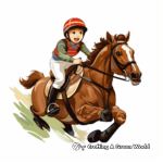 Entretenidas páginas para colorear de carreras de caballos 2