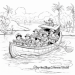 Entertaining Pirates Rowboat Coloring Pages 1