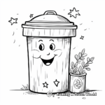 Enviro-friendly Green Trash Can Coloring Pages 4