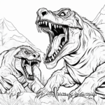 Epic Roar: Giganotosaurus and T Rex Coloring Pages 2