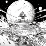 Epic Space Battle Sci-Fi Coloring Sheets for Adults 2