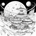 Epic Space Battle Sci-Fi Coloring Sheets for Adults 4