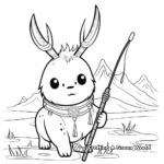 Eskimo Hunting Narwhal Coloring Pages 2