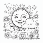 Ethereal Celestial Sun and Moon Coloring Pages 1