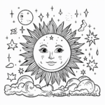 Ethereal Celestial Sun and Moon Coloring Pages 2