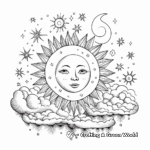 Ethereal Celestial Sun and Moon Coloring Pages 3