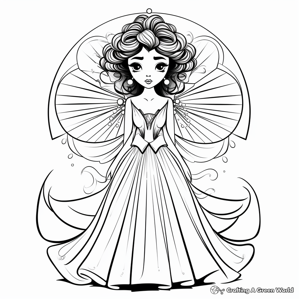 Ethereal Fairy Bride Coloring Pages 3
