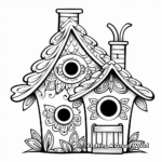 Ethnic Style Bird House Coloring Pages 3