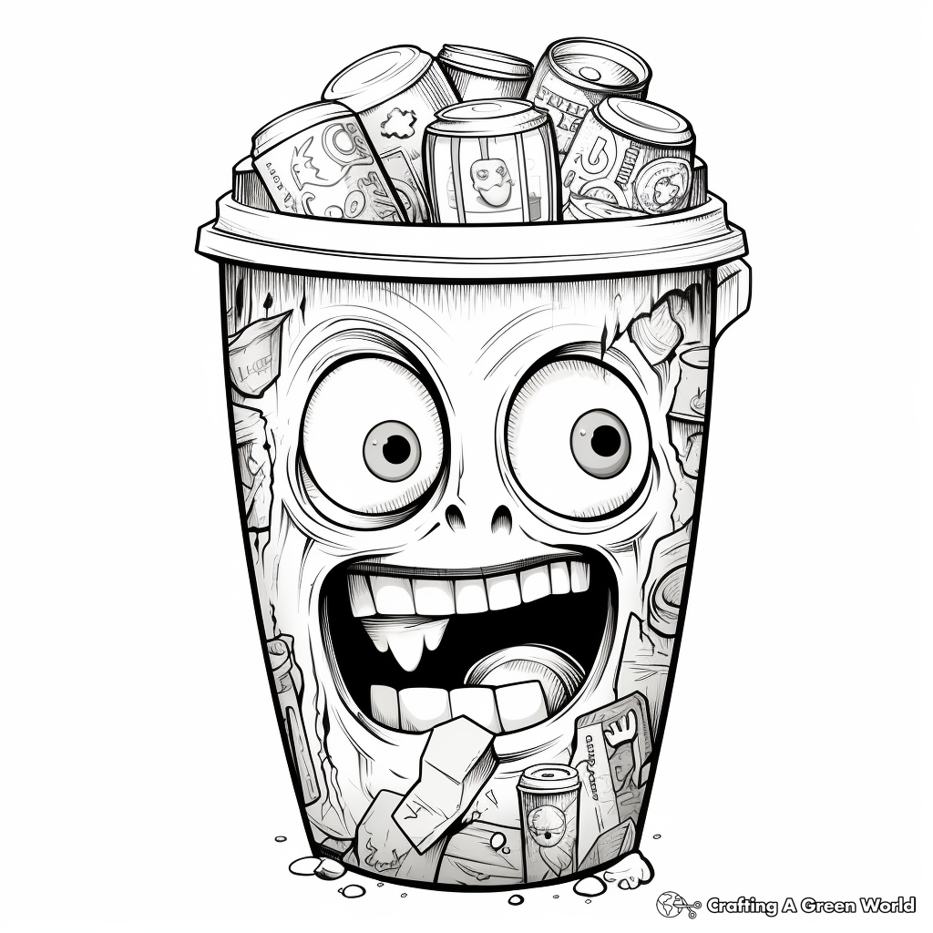 Everyday Household Trash Can Coloring Pages 3