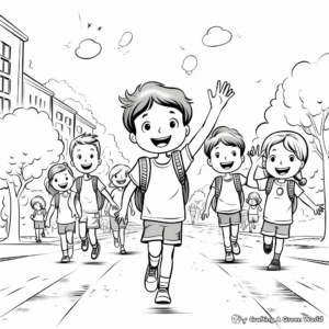 Excitement of First Day with New Friends Coloring Pages 4